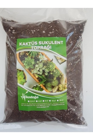 Kaktüs Sukulent Toprağı 2,5 Litre - Teraryum İçin Uygun Toprak İthal Torf Toprak Pomza Vermikulit Diğer