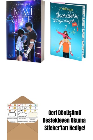 Mavi Gece + Operatöre Bağlanıyorsunuz 2 Ciltli - Yan Boyamalı + Okuma Sticker'ları