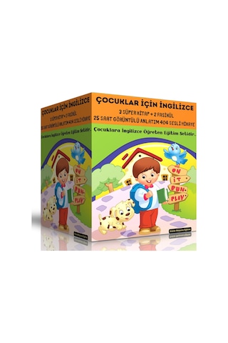 Çocuklar İçin İngilizce Eğitim Seti 3 Kitap + 15 Saat Anlatım