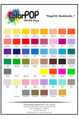 Colorpop Akrilik Hobi Boyaları 8'li Set 8 Adet 50ml Sen Seç