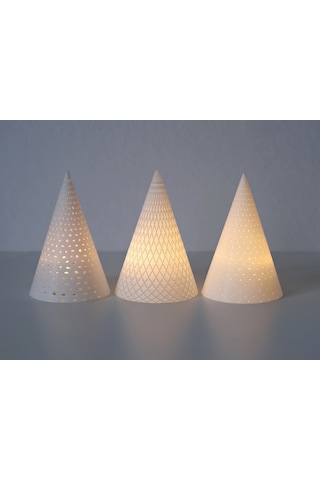 Yılbaşı Temalı 3 Lü Led Tealight Mumluk Seti Dekoratif Işıklı Çam Ağacı Silüetli Mumluk