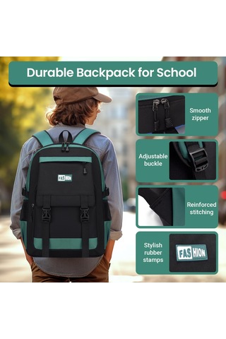 Lichen01 Okul Sırt Çantası Erkek Genç Çocuk Hafif Okul Çantası 3 İla