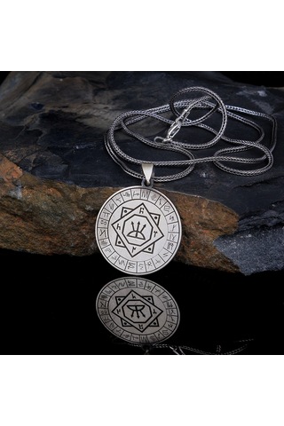 925 Ayar Gümüş Oğuz Kağan Mührü Kolye