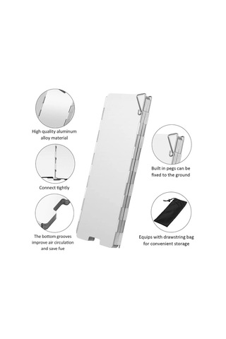 Katlanır Gaz Ocağı Rüzgar Kalkanı Rüzgar Geçirmez Hava Deflektörü Kasetli Ocak Rüzgar Kalkanı Kamp Aletleri Diğer