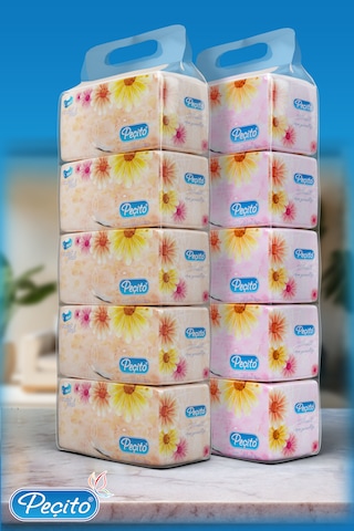 Peçito Premium Çift Katlı Pratik Mendil Toplam 5 x 275'li