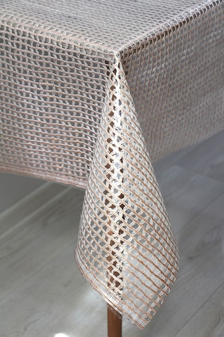 Pvc Şeffaf Kaplama Silinebilir Masa Örtüsü Örgü Hasır Bakır