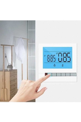 Flybuy Zemin Isıtma Termostatı, Akıllı Sıcaklık Kontrol Cihazı, Ekranlı Termostat, Programlanabilir Termostat, Beyaz, 3.2 İnç Lcd