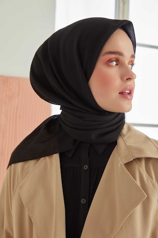 Miray Düz Pamuk Eşarp - Siyah Siyah