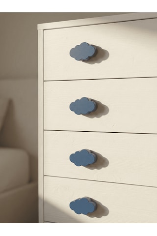 5 Adet Bulut Dolap Kulpu- Çocuk , Bebek Odası Kulp - Modern Ve Şık 30mm Vida İle Birlikte