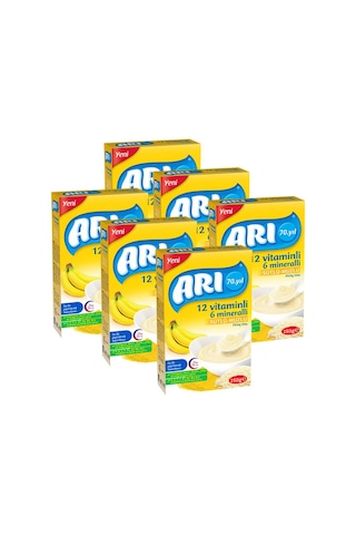 Arı 12 Vitaminli 6 Mineralli Sütlü Muzlu 6+ Ay Pirinç Unu 6 x 250 G