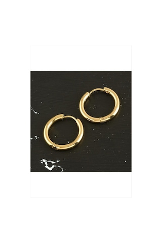 Çelik - 205 - Halka Küpe 1,5 Cm - Csmo-tex - - Sarı