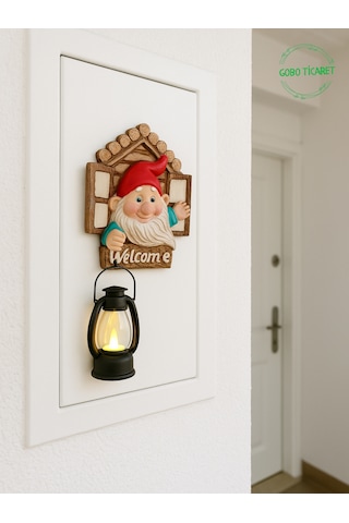 Fenerli Welcome Cücesi Dekoratif Kapı Ve Duvar Süsü Kırmızı