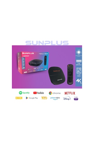 Sunplus Tesla XS 2 Ultra HD 4K Android TV Medya Oynatıcı
