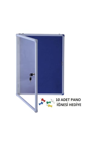 ABC 50X70 Camekanlı Anahtarlı Apartman İlan Panosu Site Duyuru Panosu