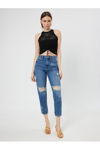 LOFT Mom Regular Fit Kadın Pantolon Lf2032595 Q1.v1 Denim