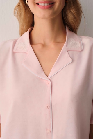 Suwen Amanda Gömlek Yaka Pijama Takımı Sh26510660b077 Pembe