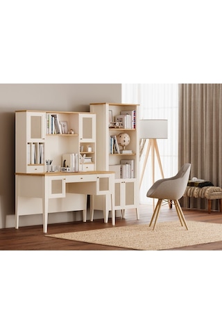 Corso Çalışma Masası Ve Üst Modül Büyük Krem