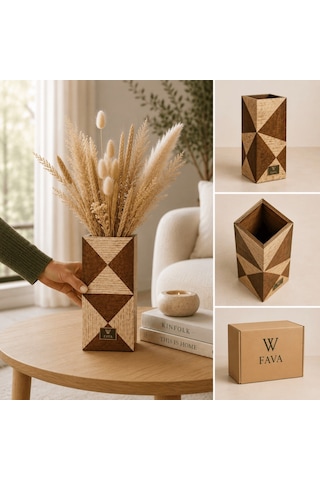 Fava Collection Dekoratif Ahşap Vazo