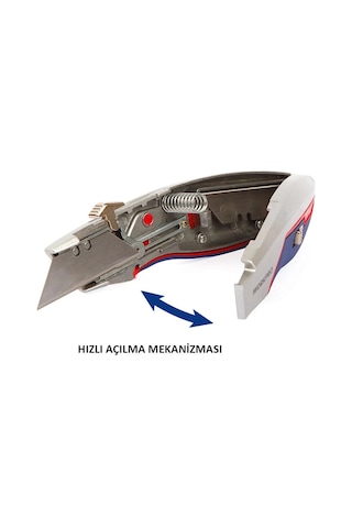 Workpro Wp213011 Ağır Hizmet Alüminyum Gövde Geri Çekilebilir Rötuş Maket Bıçağı + 3 Adet Yedek Bıça