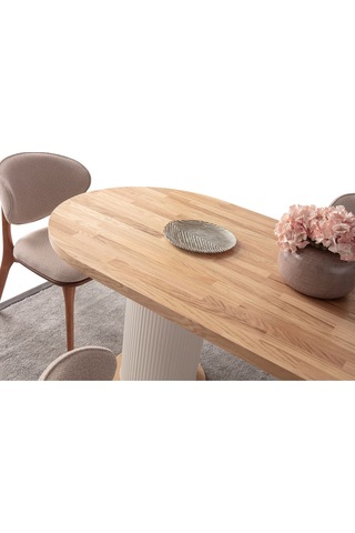 Rubra Yemek Masası Takımı 6 Kişilik Takım Bej