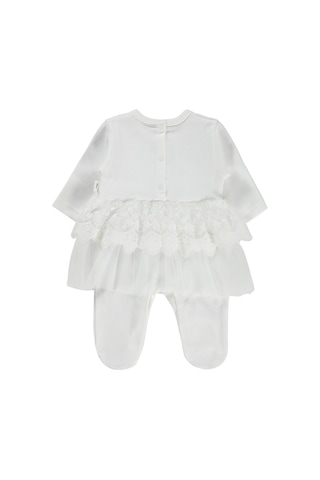 Civil Baby Fırfır Tüllü 1-9 Ay Tulum - Ekru