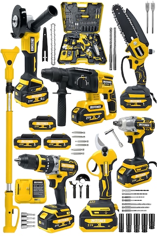 Steiner 21v Şarjlı Kırıcı Delici + Makas + Dal Budama + Matkap + Taşlama + Somun Sökme + Teleskop S711113