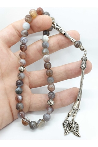 Sertifikalı Bostwana Akik Doğal Taş Tesbih 8 Mm