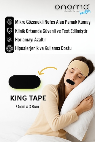 Health Ağız Bandı Siyah Horlama Önleyici Ağız Kapama Hipoalerjenik Uyku Bandı 30'lu