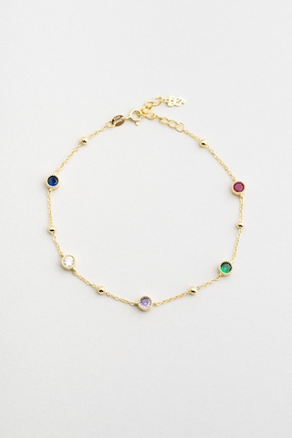 So Chic Yaz Renkleri 18 Ayar Sarı Altın Kaplama 24 CM Gümüş Halhal Altın Kaplama