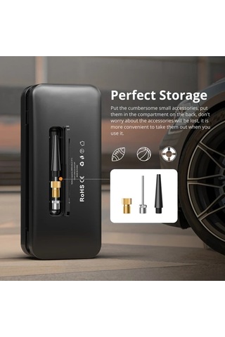 Fochsia 1 Sku Taşınabilir Araba Motosiklet Ve Bisiklet Pompası Arka Kılıflı