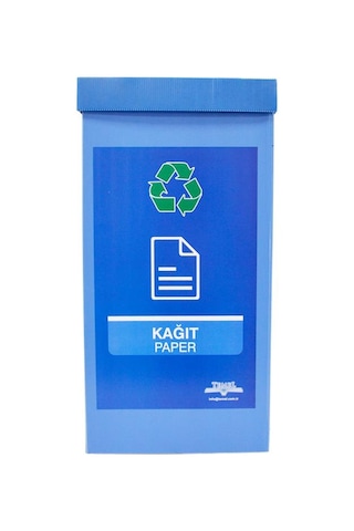 Geri Dönüşüm Kutusu - Sıfır Atık Kutusu Mavi kağıt