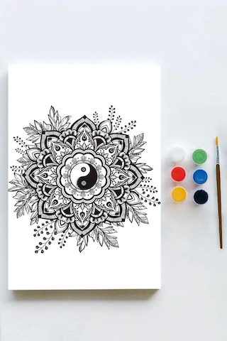 Mandala Tuval Kanvas Tablo Boyama Hobi Seti 2 50x70cm Diğer