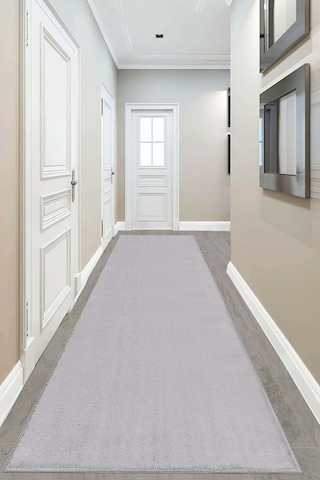 Vl Yıkanabilir Post Peluş Yolluk Beyaz Gri