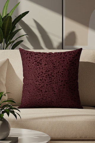 Sezyon Yuna Desenli 45 45 Bordo Kırlent Kılıfı Bordo