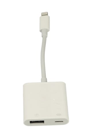 Apr22 Apple Uyumlu iPhone Otg 2in1 - Beyaz Diğer