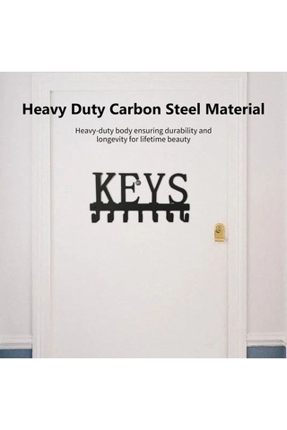 Novahub Kancalı Kanca Rafı Anahtar Şeklinde Duvara Monte Kanca Rafı Çivi Delme Depolama Kancası Paslanmaz Mutfak Havlu Kancaları Askısı Siyah