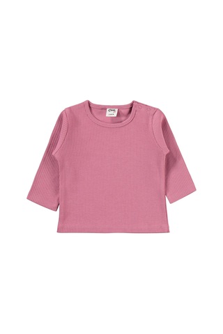 Civil Baby Çizgi Kalp Empirme 6-18 Ay Tulum - Ekru