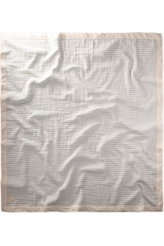 Kalın Biyeli Çift Kat Ham Battaniye 85x90 Cm Mavi Çift Çizgili Mavi