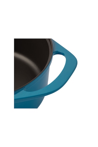 Pot Art Parlak Mavi Derin Döküm Tencere 28 Cm 5,6 Lt Mavi