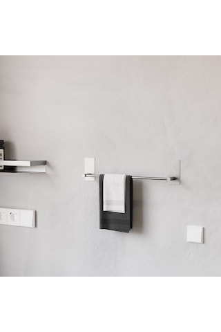 Zift Unique Ömür Boyu Paslanmaz Çelik Havlu Askısı - Yapışkanlı Montaj Havluluk - 45cm Banyo & Tuvalet Havlu Tut Çok Renkli