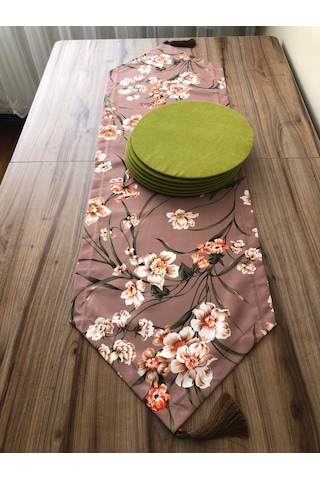Çiçek Desenli Runner & Supla Çok Renkli
