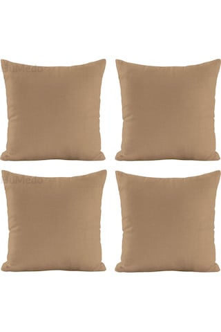 Dekoratif 4'lü Kırlent Yastık Kılıfı Seti - 42 X 42 Cm - Sütlü Kahve