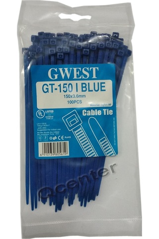 Gwest 3.6X150Mm 15Cm Renkli Plastik Kablo Bağı 100 Adet Siyah
