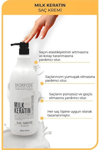 Morfose Milk Therapy Şampuan 1 L + Milk Keratin Saç Bakım Kremi 1 L