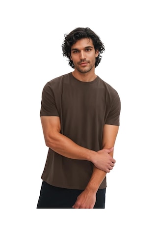 Ar-ma Erkek Bisiklet Yaka Tişört Baskisiz Basic Örme Kumaş Regular Fit %100 Pamuk 30/1 Penye Süprem Y31344408002 Kahverengi-k9