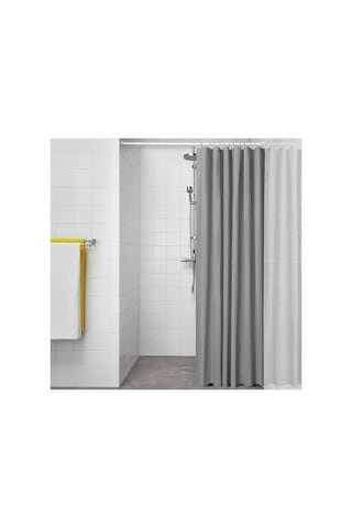 Duş Perdesi Banyo Perdesi Gri Renk 180x200 Cm%100 Peva 6554r4 Çok Renkli