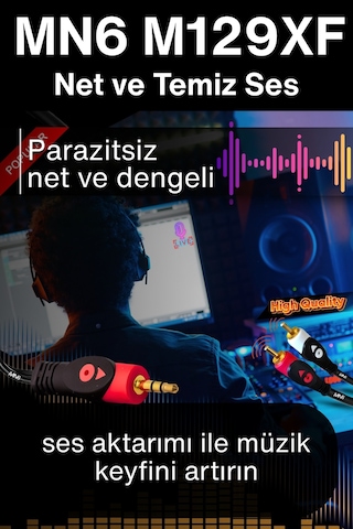 Mn6 M129xf Rca Kablosu/1,5 Metre-a+kalite-3.5mm/aux Ses Kablosu-2rca Ses Kablosu-ses Sistemi Uyumlu