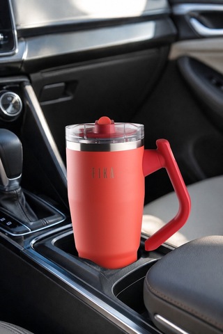 Fika Lumi Döner Kulplu Termos 1200 Ml - Kırmızı-7580