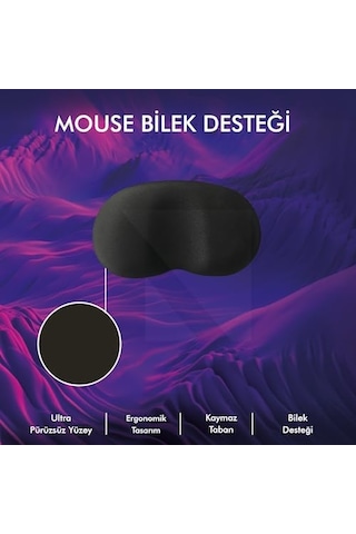 Mp03 - Memory Mouse Bilek Destek Pedi Yumuşak, Ergonomik, Fare Önü El Bileği Dinlendirme Pedi