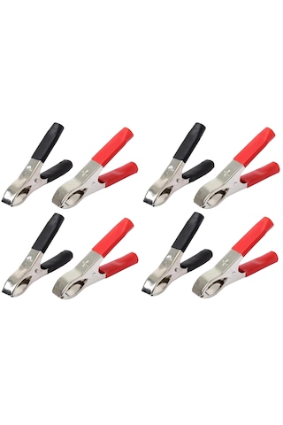 5cm Krokodil Akü Maşa Küçük Boy Kırmızı+ Siyah- 4lü Takım Set